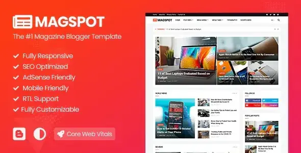 Magspot v2.9.0 - Professional News & Magazine Blogger Template