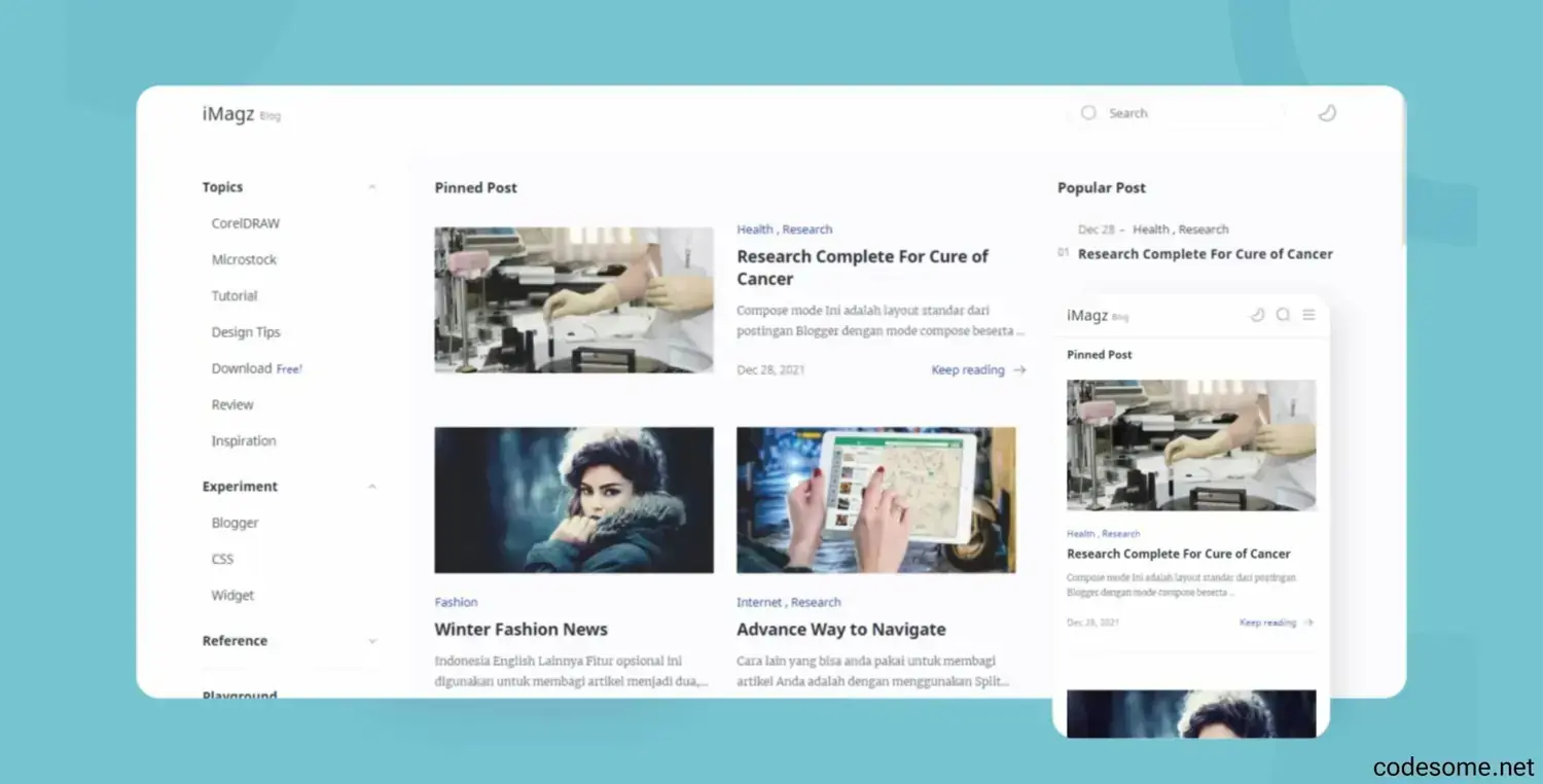iMagz v1.25 - Blogger Template with Landing Page