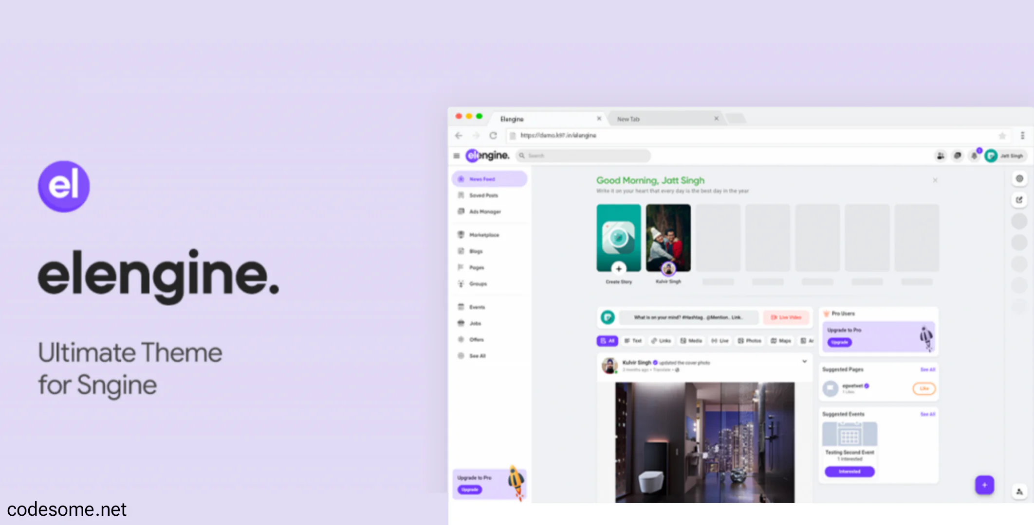 Elengine v1.9 - The Ultimate Sngine Theme