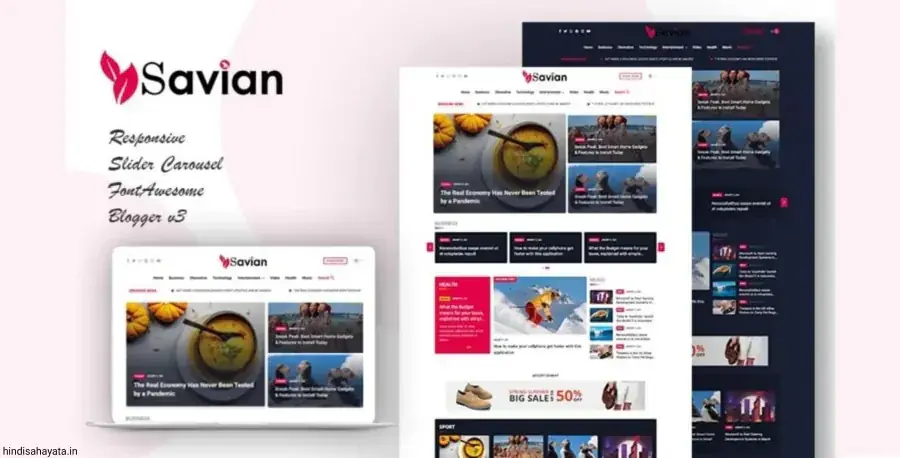 Savian Magazine Responsive Blogger Template