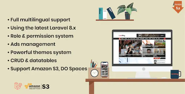 LaraMag v7.5.9 - Laravel News & Magazine Multilingual System