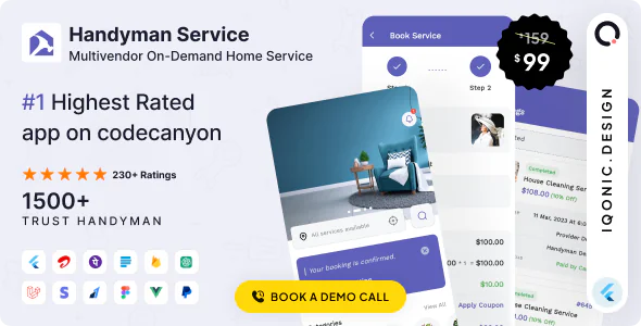 Handyman Service v11.14.3 - Flutter On-Demand Home Services App with Complete Solution