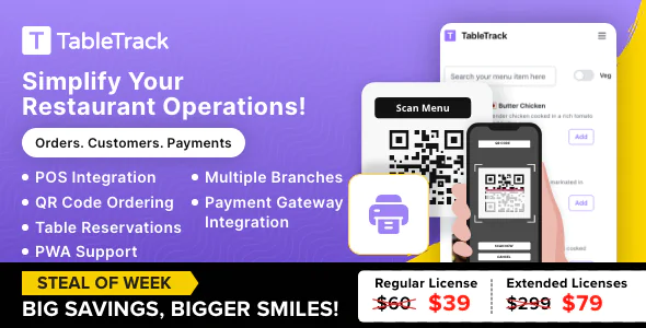 TableTrack v1.2.48 - The Complete SaaS Restaurant Management Solution