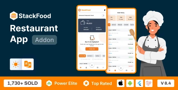 StackFood Multi Restaurant v8.4 - Food Ordering Restaurant App
