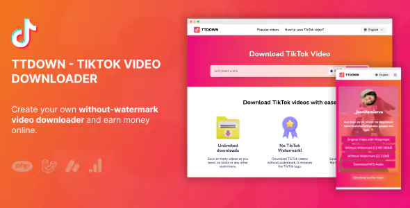 TikTok Video Downloader PHP Script
