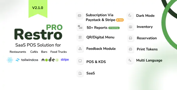 RestroPro SaaS v2.1.0 - Restaurant POS Software React Node.js Script
