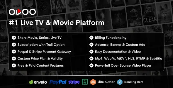 OVOO v3.5.0 - Live TV & Movie Portal CMS with Membership System