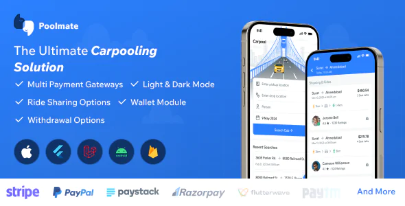 PoolMate v3.4 - BlaBlaCar Clone - Complete Carpooling Solution in Flutter