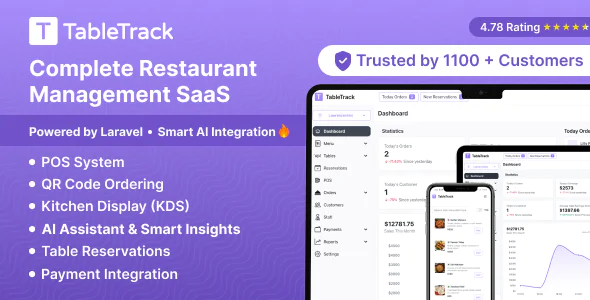 TableTrack v1.3.02 - The Complete SaaS Restaurant Management Solution