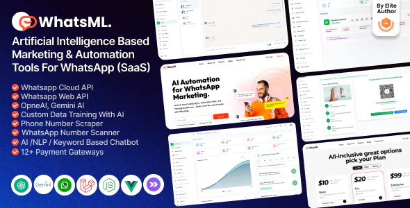 WhatsML v1.0.1 – AI-Based Marketing & Chat Automation & Bulk Sender Tools for WhatsApp (SaaS)