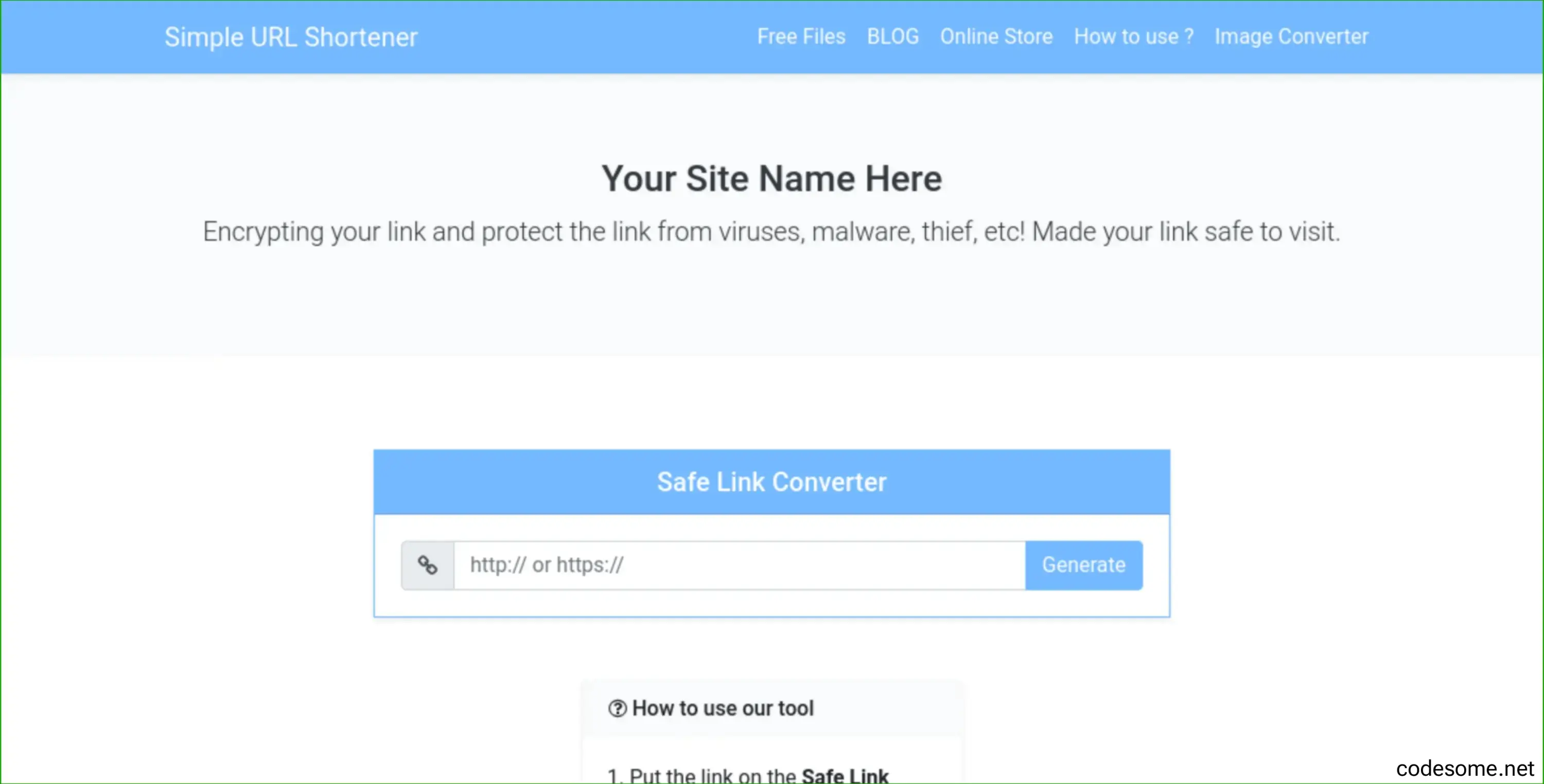 Simple URL Shortener Blogger Template