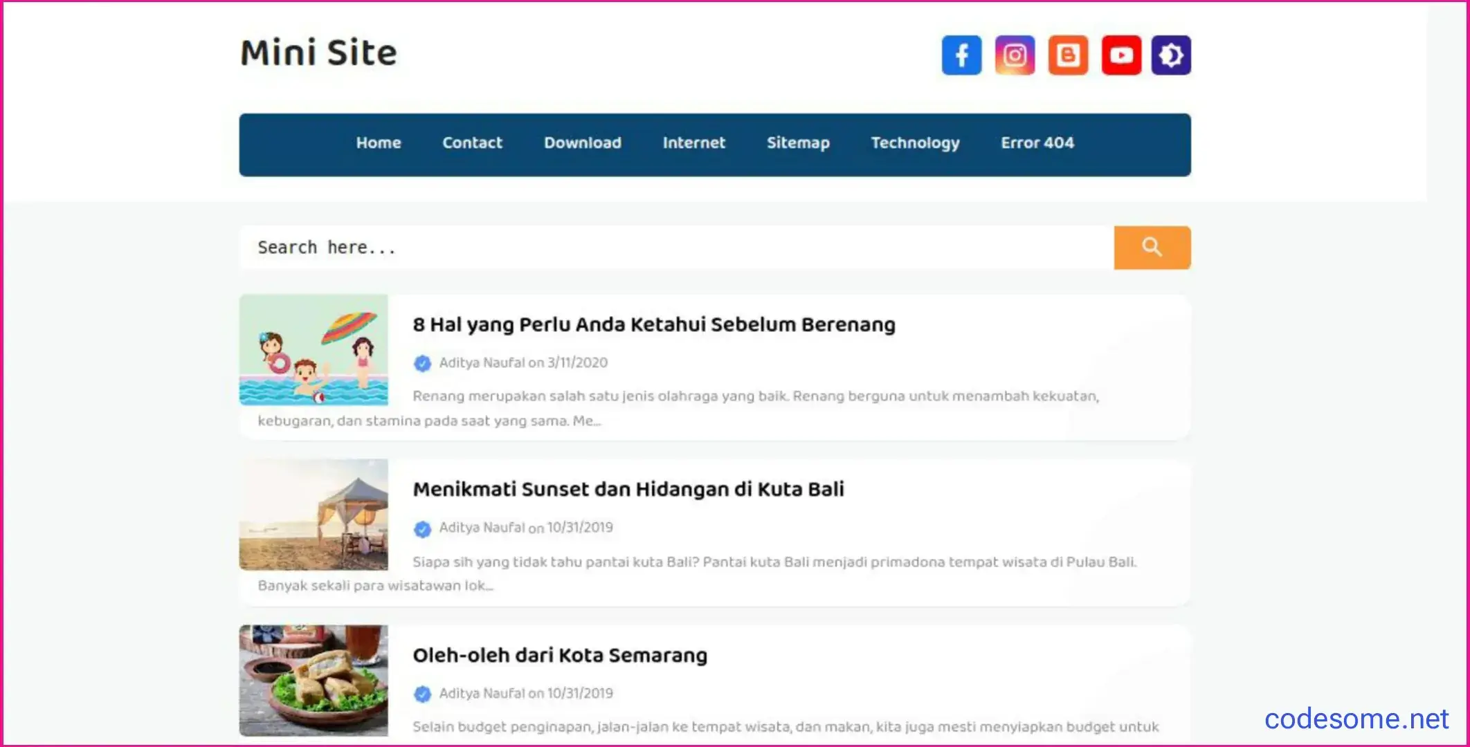 Mini Site Pro v2.0 - Responsive Blogger Template