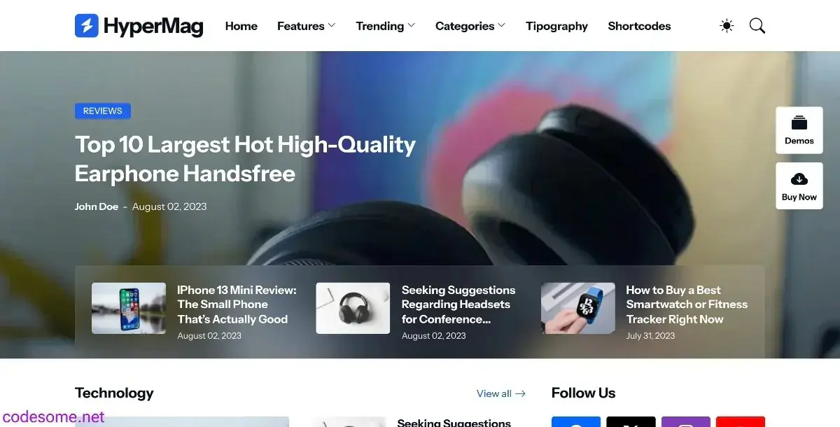 HyperMag v1.3.0 - Responsive News & Magazine Blogger Template