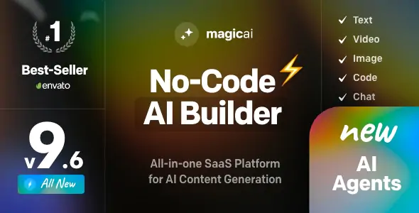 MagicAI v9.6 - OpenAI Content, Text, Image, Video, Chat, Voice, and Code Generator as SaaS