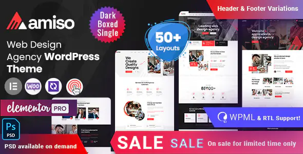 Amiso v6.0 - Web Design Agency WordPress Theme