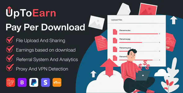 UpToEarn v1.3 - Pay Per Download Platform (SAAS)