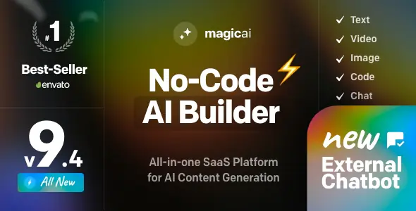 MagicAI v8.40.1 - OpenAI Content, Text, Image, Video, Chat, Voice, and Code Generator as SaaS