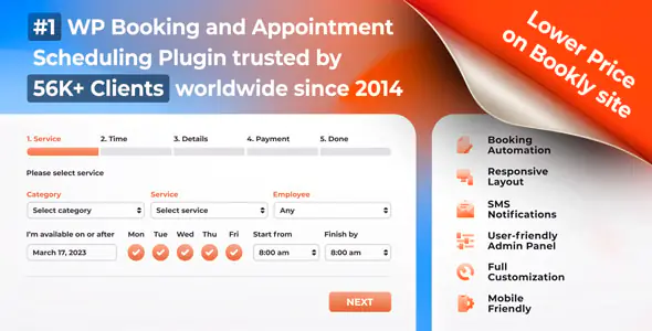 Bookly PRO v9.2 - Appointment Booking and Scheduling Software System