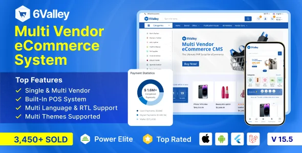 6Valley Multi-Vendor eCommerce CMS 15.3 - Complete eCommerce Mobile App Website Seller & Admin Panel