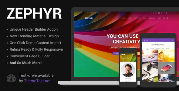 Zephyr Material Design WordPress Theme
