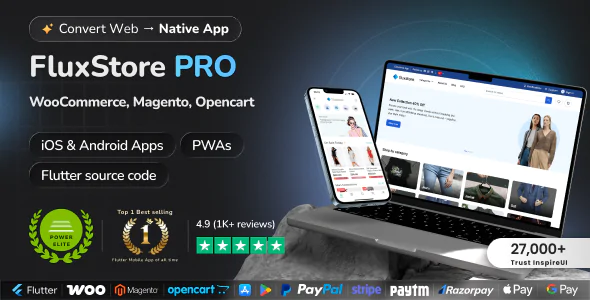 Fluxstore Pro v6.2.0 - Flutter E-commerce Full App for Magento, Opencart, and Woocommerce