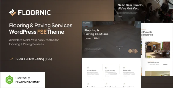 Floornic v1.0.0 - Flooring and Paving Services Gutenverse FSE WordPress Block Theme